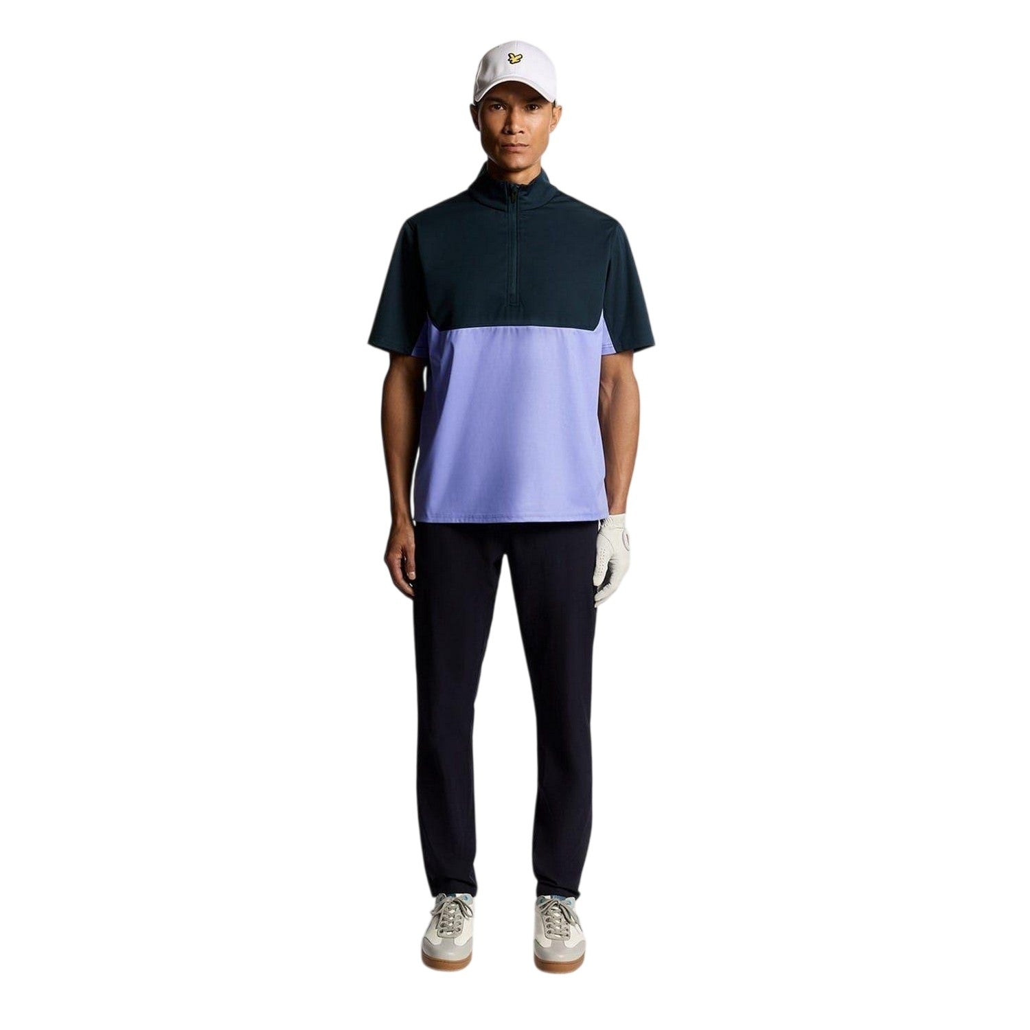 Moonlight Navy - Lifestyle - Lyle & Scott Mens Colour Block Half Zip Top