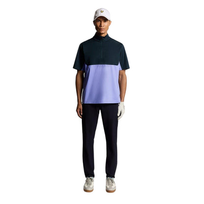 Moonlight Navy - Lifestyle - Lyle & Scott Mens Colour Block Half Zip Top