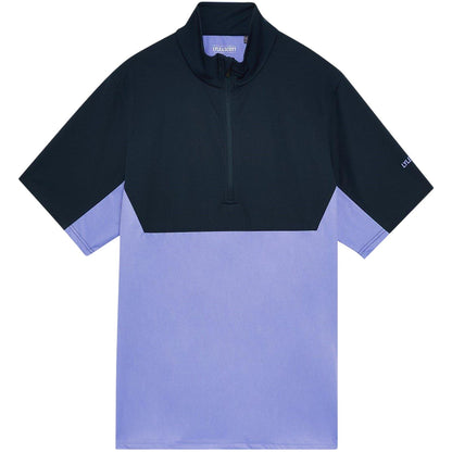 Moonlight Navy - Front - Lyle & Scott Mens Colour Block Half Zip Top