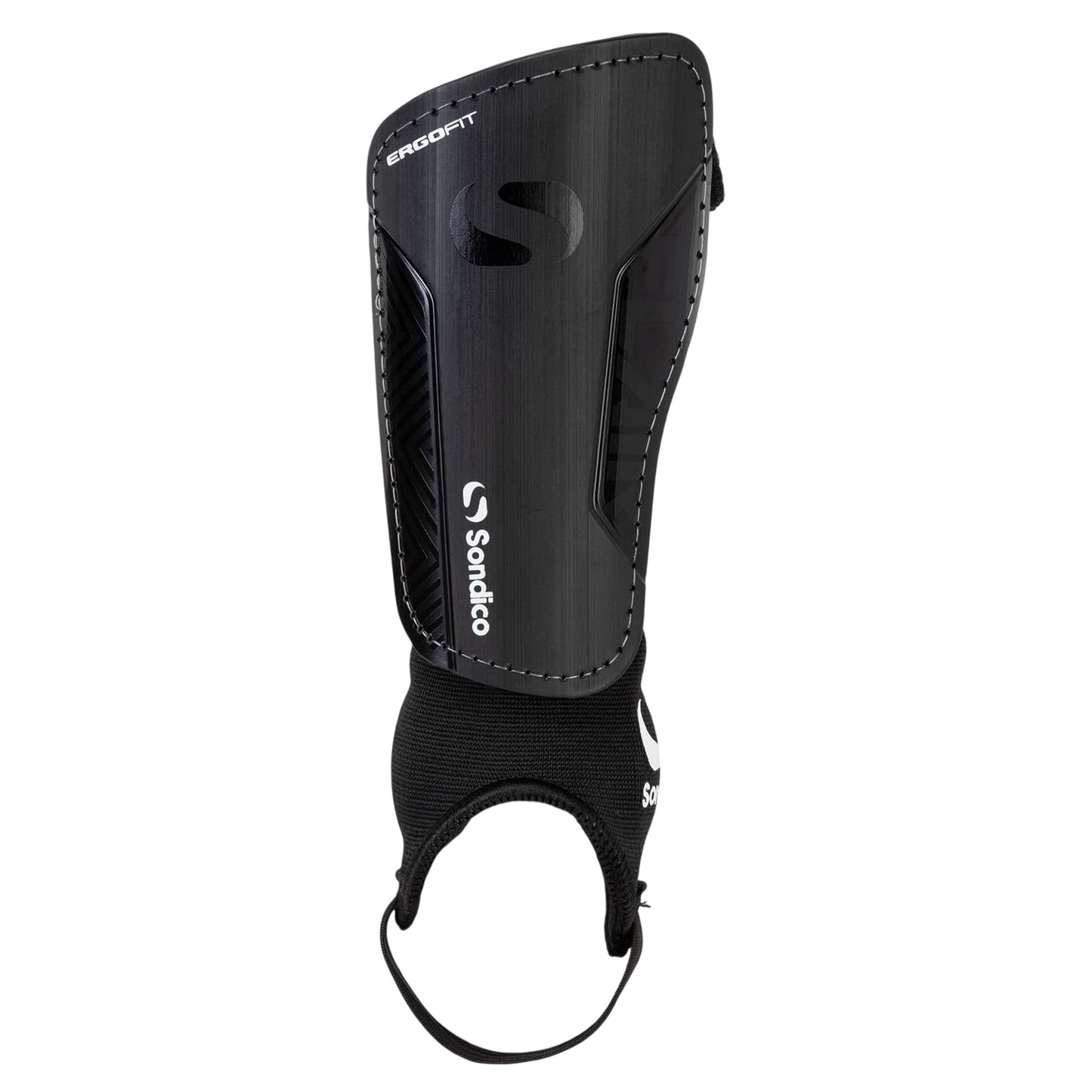 Black-White - Back - Sondico Logo Football Shin & Ankle Guards