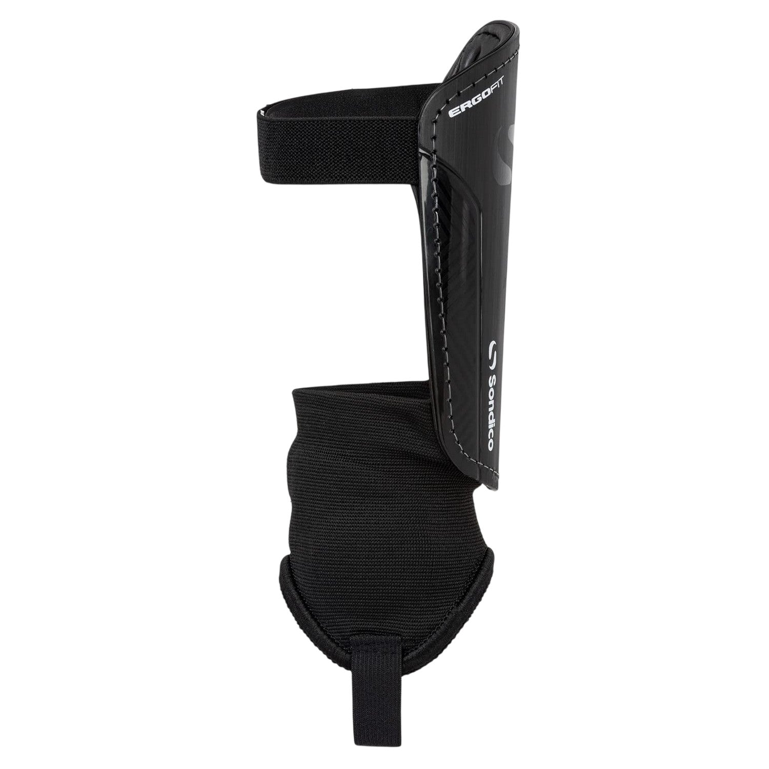 Black-White - Side - Sondico Logo Football Shin & Ankle Guards