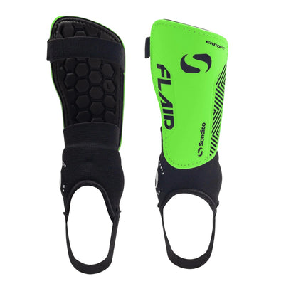 Green-Black - Side - Sondico Logo Football Shin & Ankle Guards