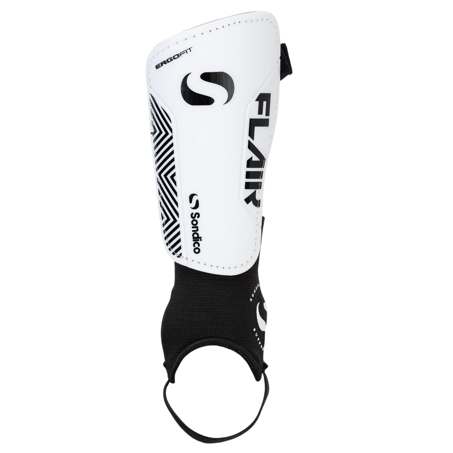 White-Black - Back - Sondico Logo Football Shin & Ankle Guards