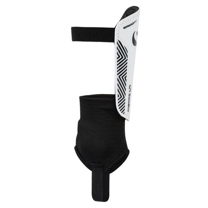 White-Black - Side - Sondico Logo Football Shin & Ankle Guards