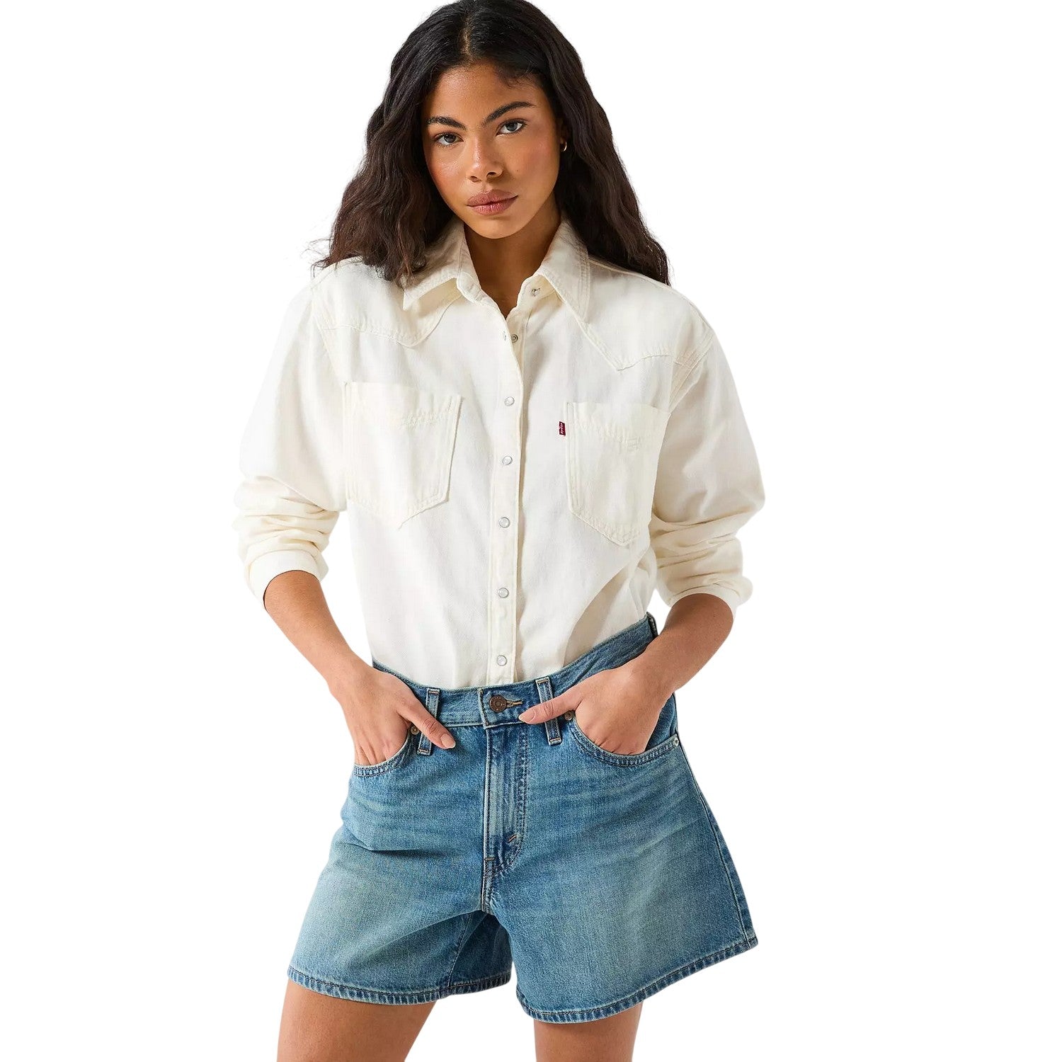 Ecru - Side - Levis Womens-Ladies Overshirt