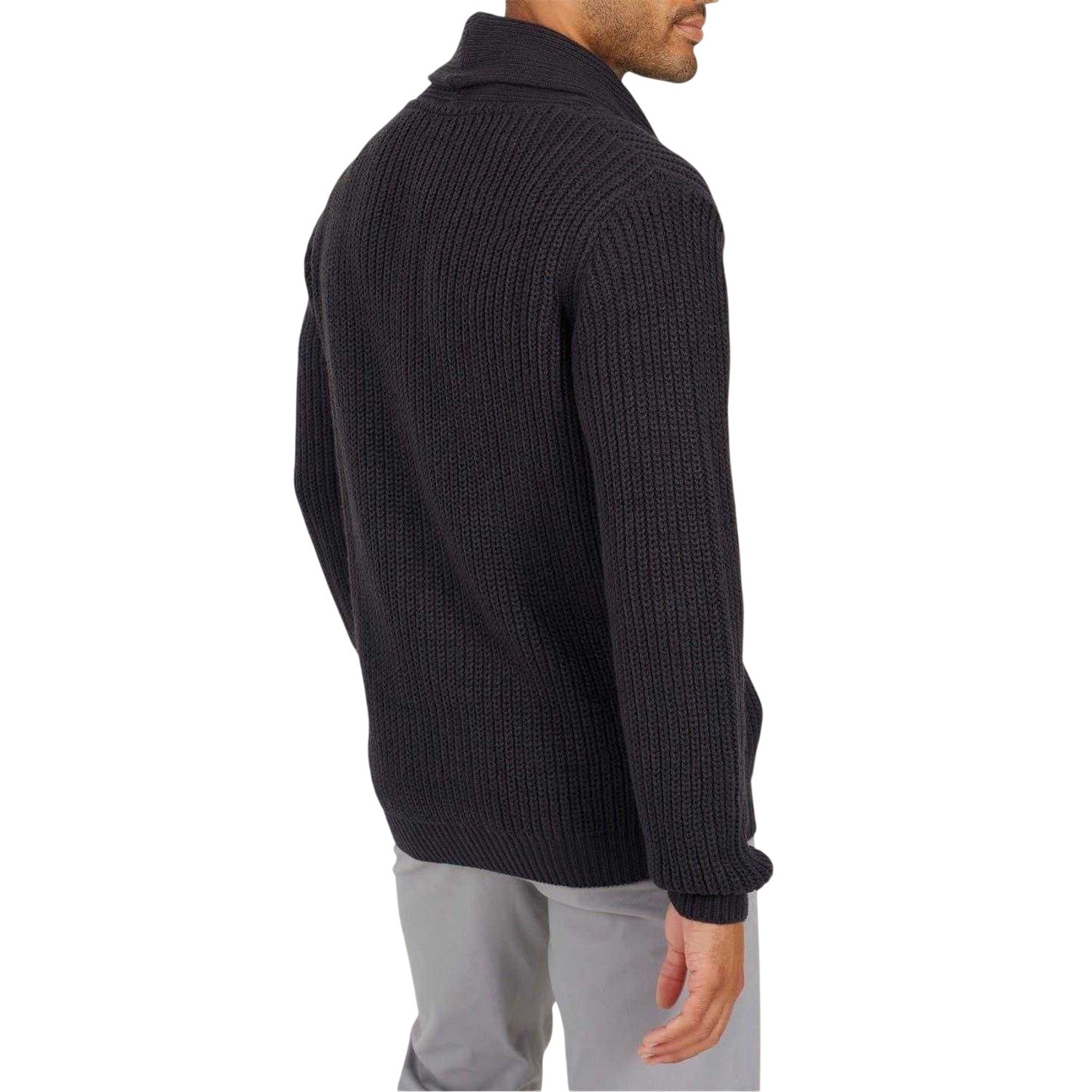 Midnight Navy - Back - Brave Soul Mens Button Cardigan