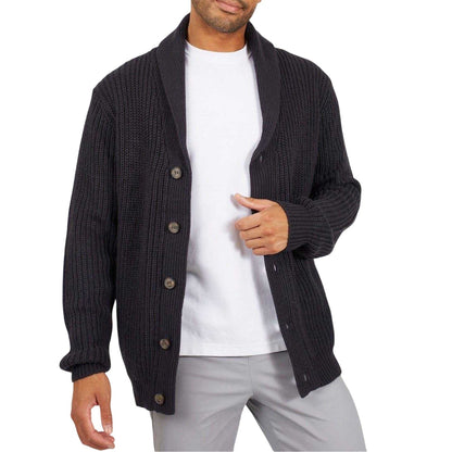 Midnight Navy - Side - Brave Soul Mens Button Cardigan
