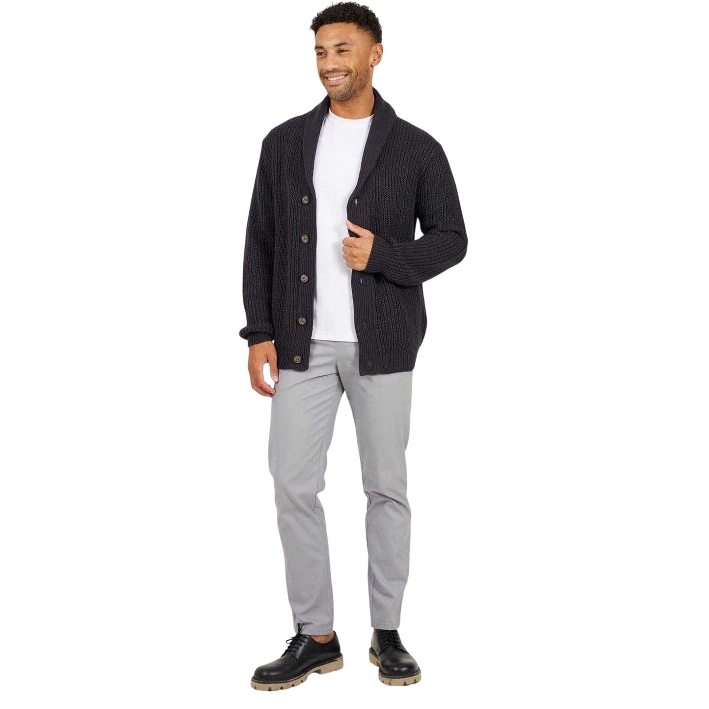 Midnight Navy - Lifestyle - Brave Soul Mens Button Cardigan