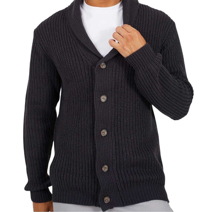 Midnight Navy - Front - Brave Soul Mens Button Cardigan