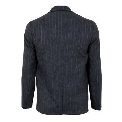 Grey Melange - Back - JJXX Womens-Ladies Mary Stripe Single-Breasted Blazer