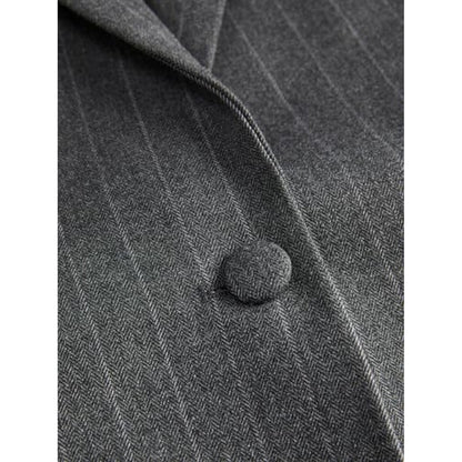 Grey Melange - Side - JJXX Womens-Ladies Mary Stripe Single-Breasted Blazer