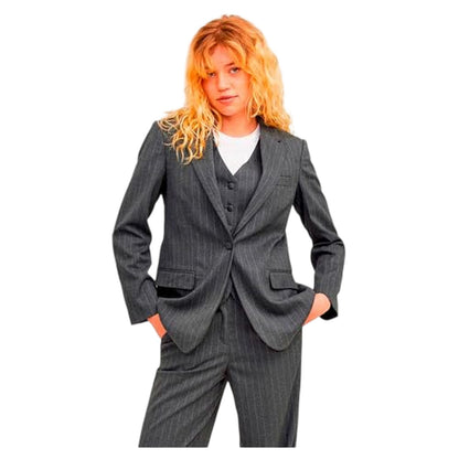 Grey Melange - Lifestyle - JJXX Womens-Ladies Mary Stripe Single-Breasted Blazer