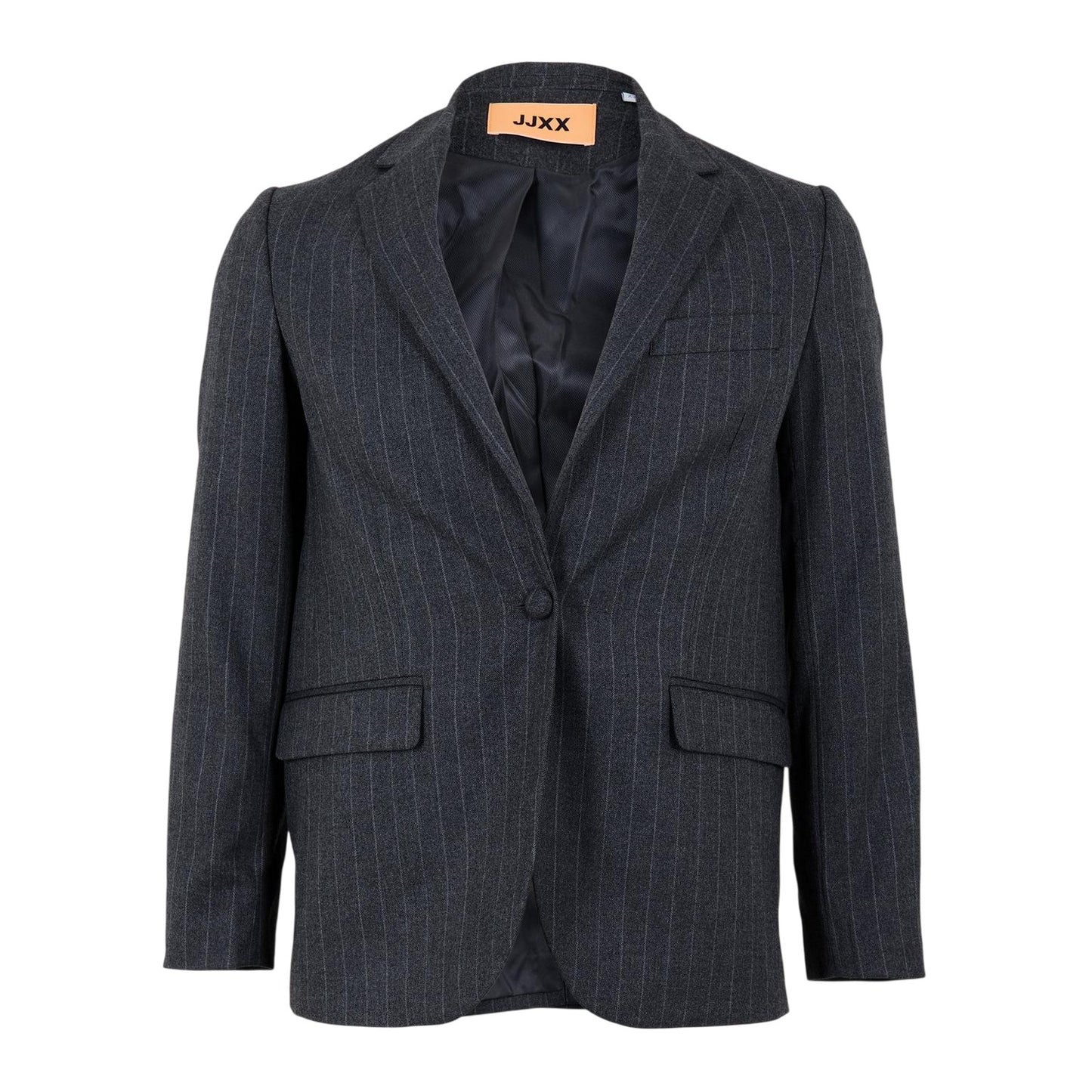 Grey Melange - Front - JJXX Womens-Ladies Mary Stripe Single-Breasted Blazer