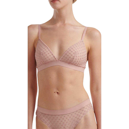 Pink - Lifestyle - Wolford Womens-Ladies Geometric Sheer Triangle Cups Bralette