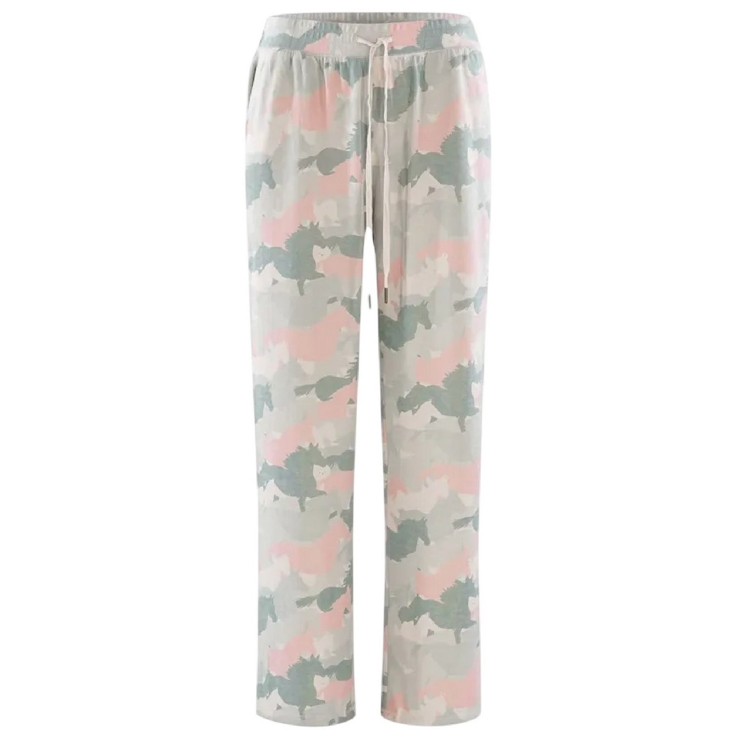 Khaki - Front - PJ Salvage Womens-Ladies Camouflage Lounge Pants