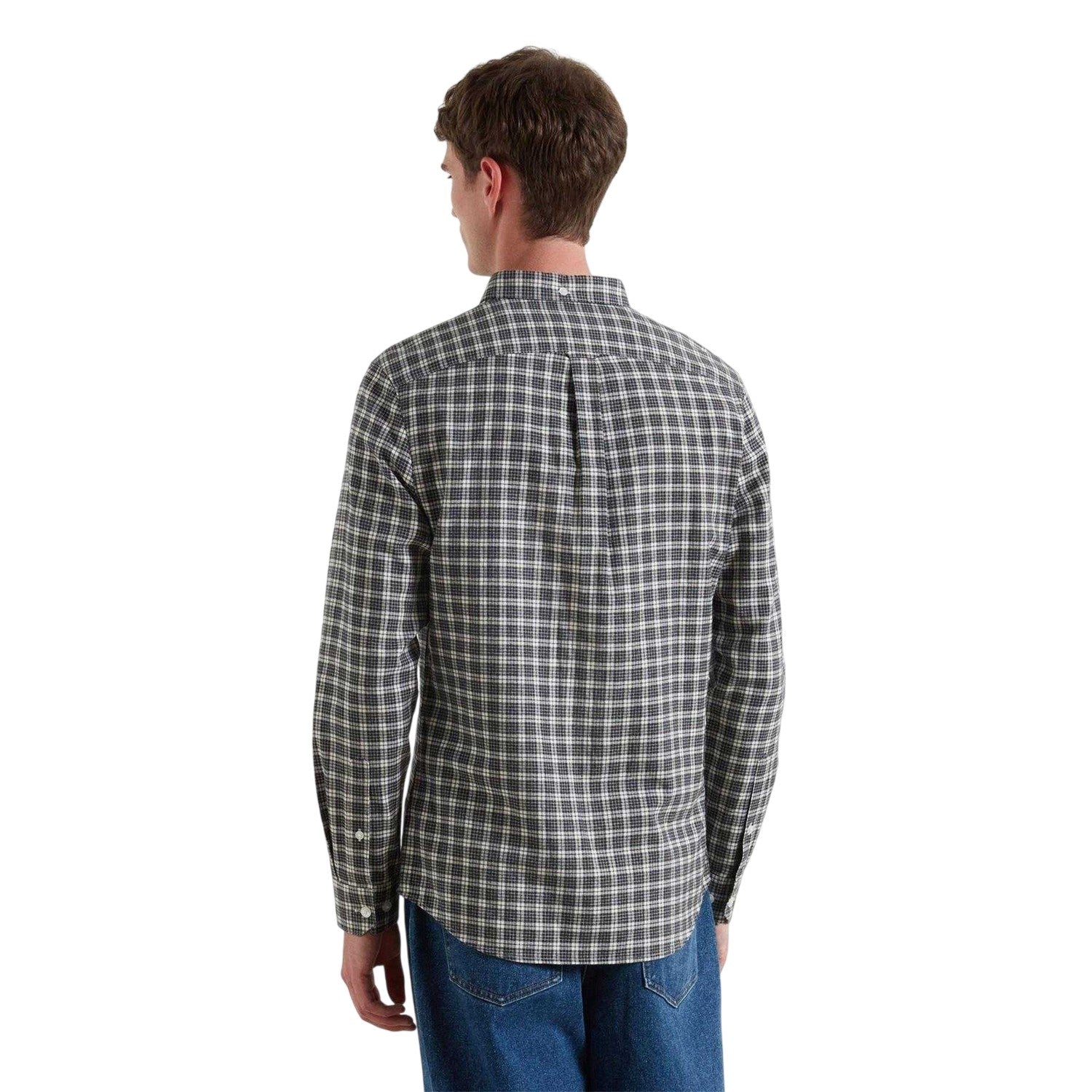 Charcoal Marl - Back - Farah Mens Milners Checked Shirt
