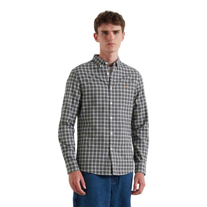 Charcoal Marl - Front - Farah Mens Milners Checked Shirt