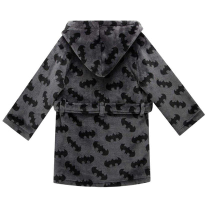 Black-Yellow - Back - Batman Childrens-Kids Sherpa Fleece Dressing Gown