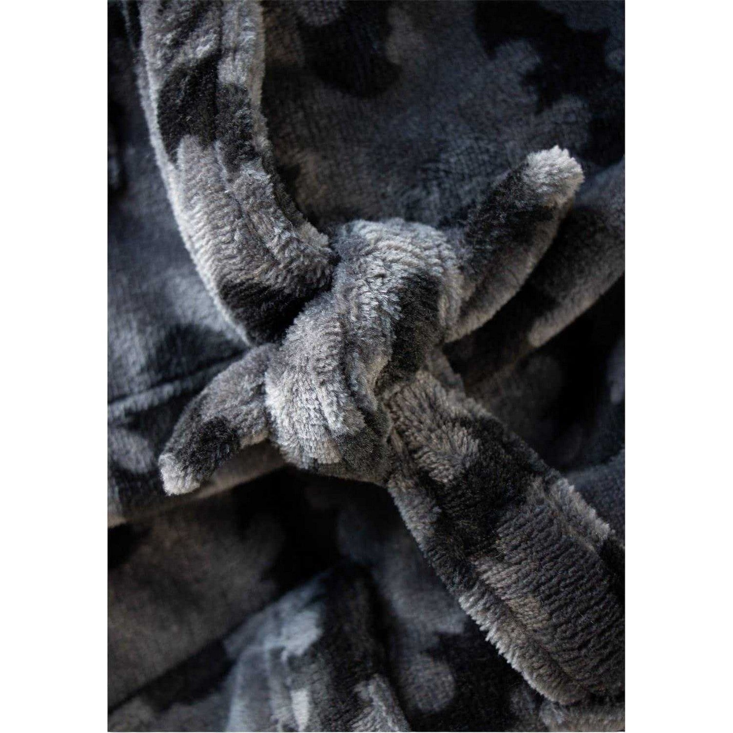 Black-Yellow - Side - Batman Childrens-Kids Sherpa Fleece Dressing Gown