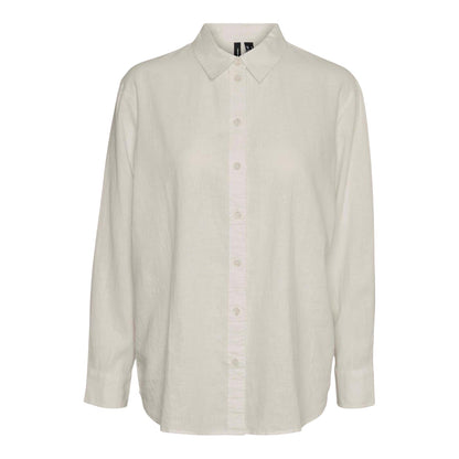 Moonbeam - Front - Vero Moda Womens-Ladies Linen Blend Regular Shirt
