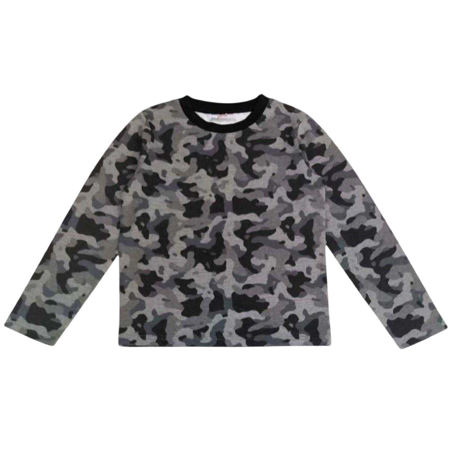 Grey - Back - Star Childrens-Kids Camo Cotton Pyjama Set