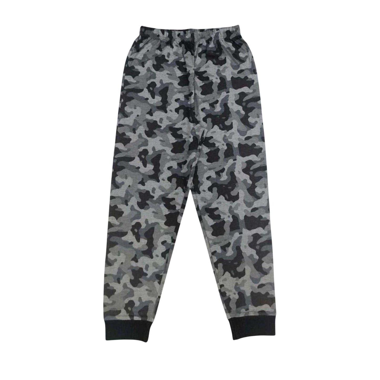 Grey - Side - Star Childrens-Kids Camo Cotton Pyjama Set