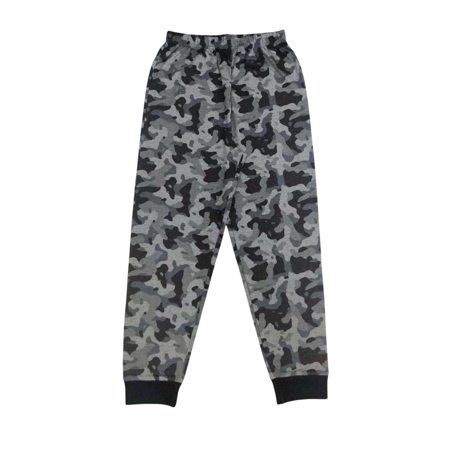 Grey - Side - Star Childrens-Kids Camo Cotton Pyjama Set