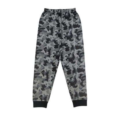 Grey - Side - Star Childrens-Kids Camo Cotton Pyjama Set