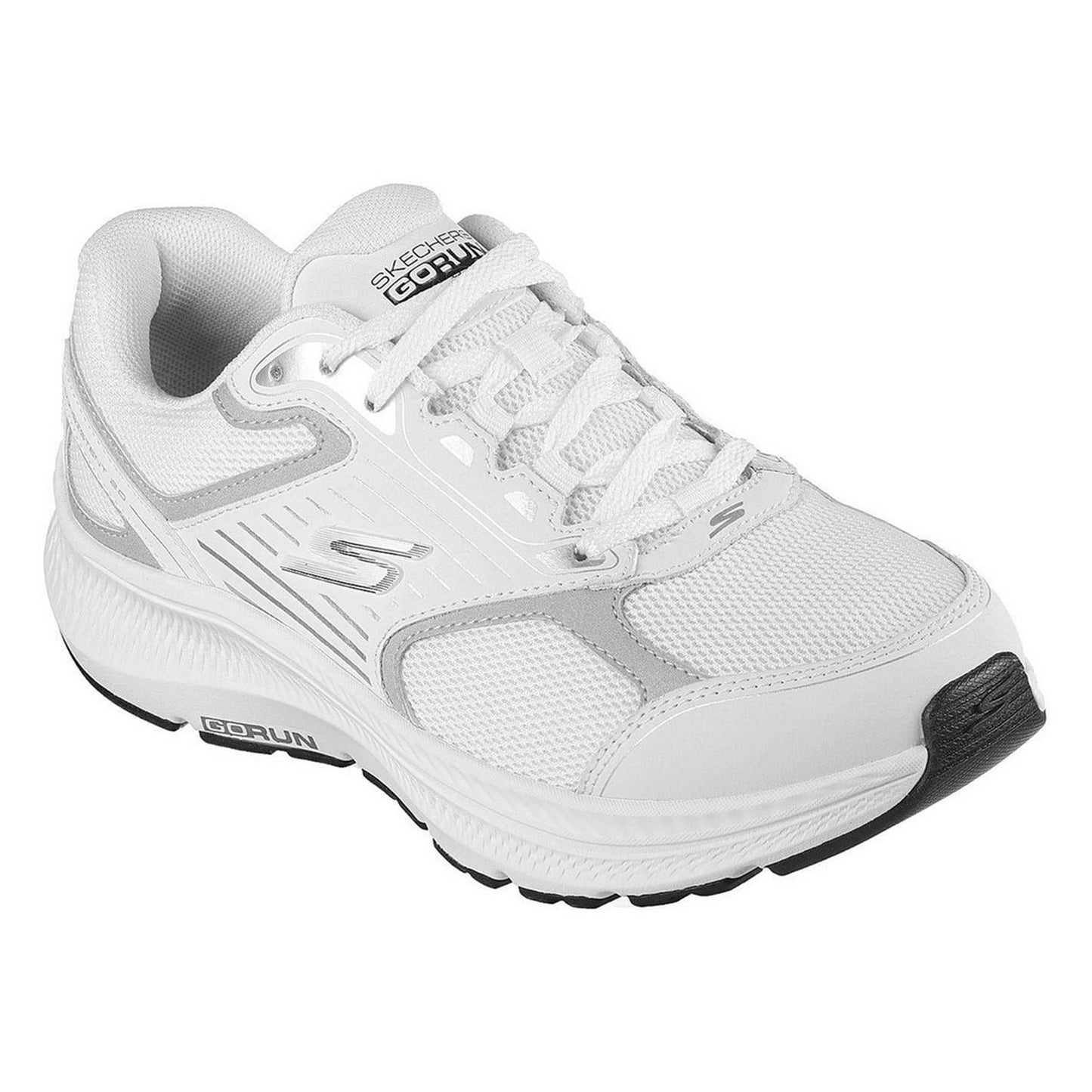 White-Silver - Side - Skechers Womens-Ladies Go Run Consistent 2.0 Advantage Leather Trainers