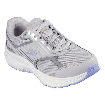 Grey-Lavender - Pack Shot - Skechers Womens-Ladies Go Run Consistent 2.0 Advantage Leather Trainers