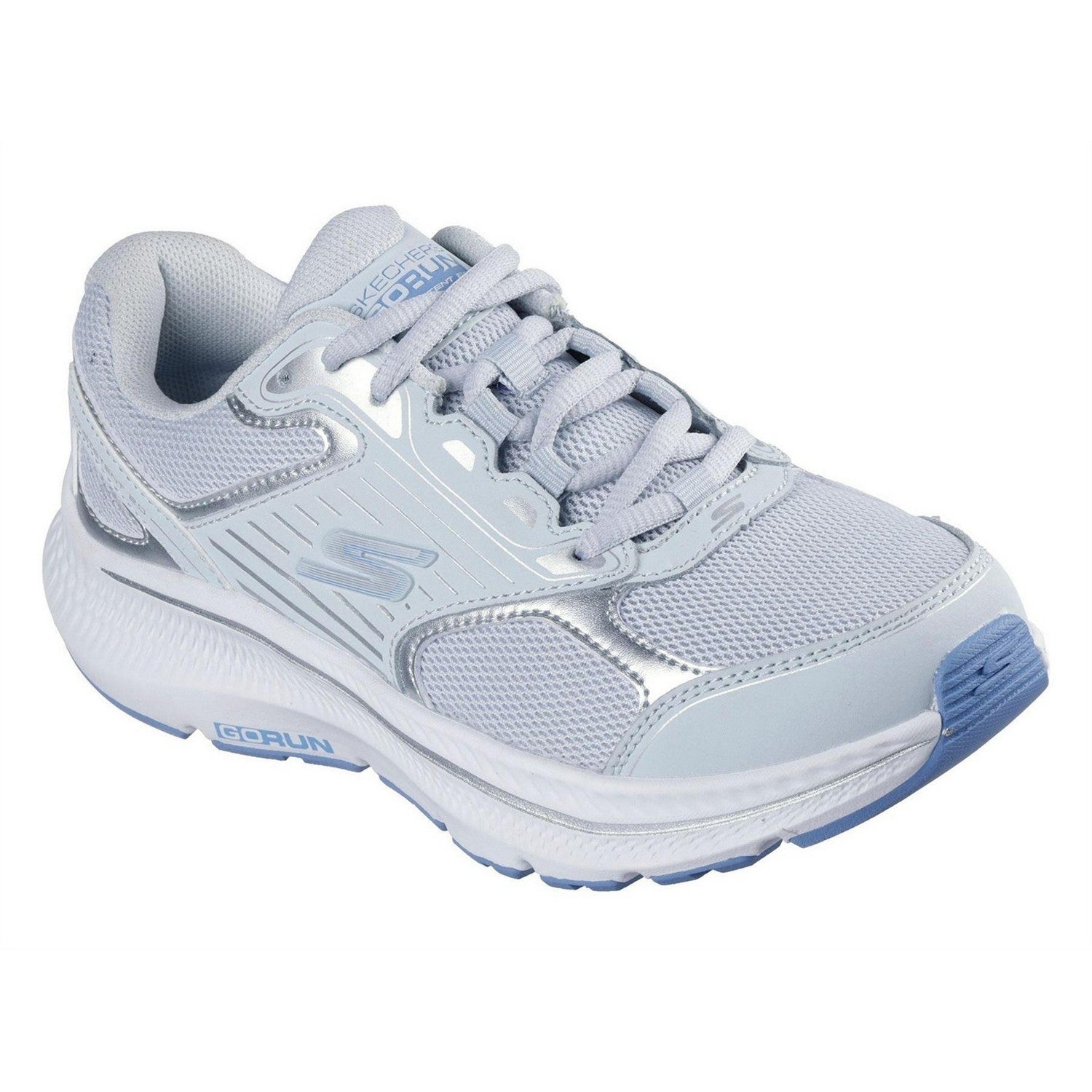 Light Blue - Pack Shot - Skechers Womens-Ladies Go Run Consistent 2.0 Advantage Leather Trainers