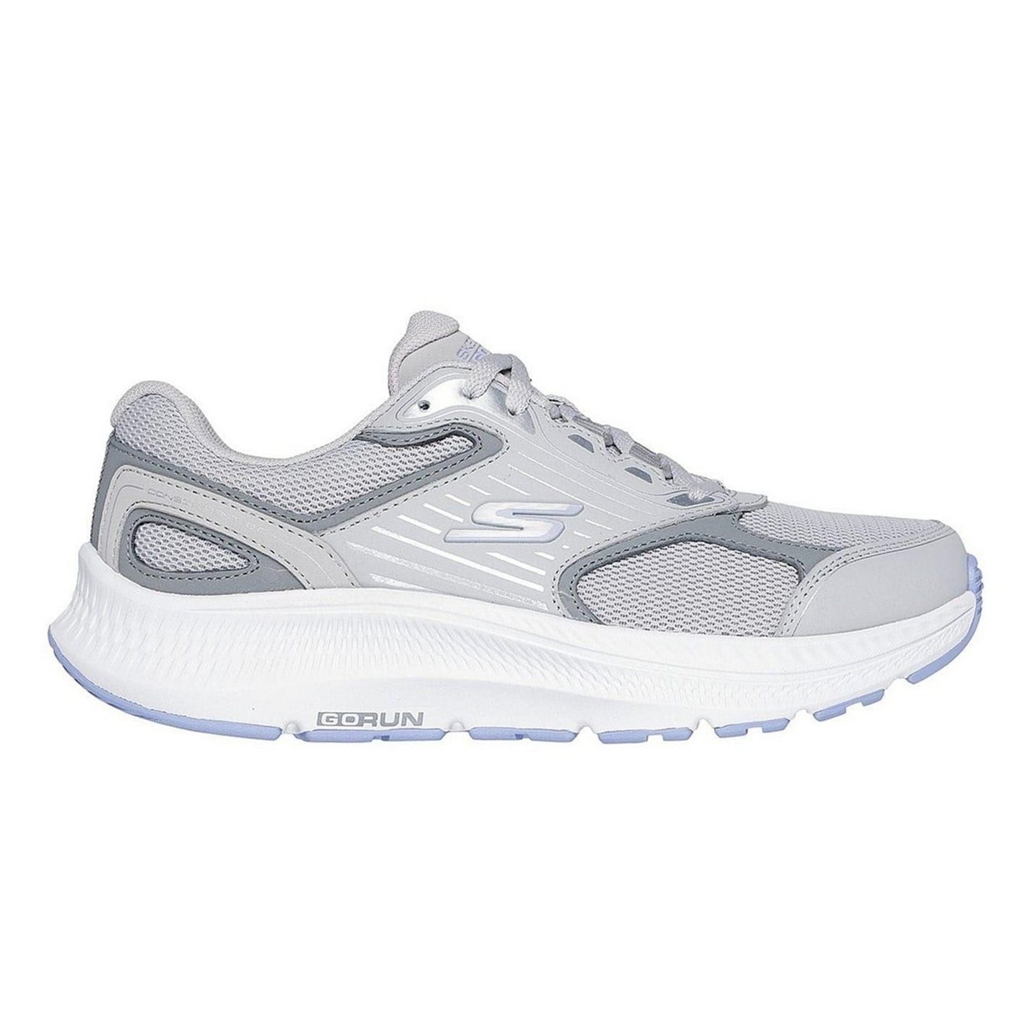 Grey-Lavender - Front - Skechers Womens-Ladies Go Run Consistent 2.0 Advantage Leather Trainers