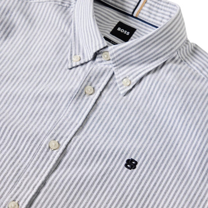 Dark Blue-Grey - Side - Boss Mens H-Roan Oxford Shirt