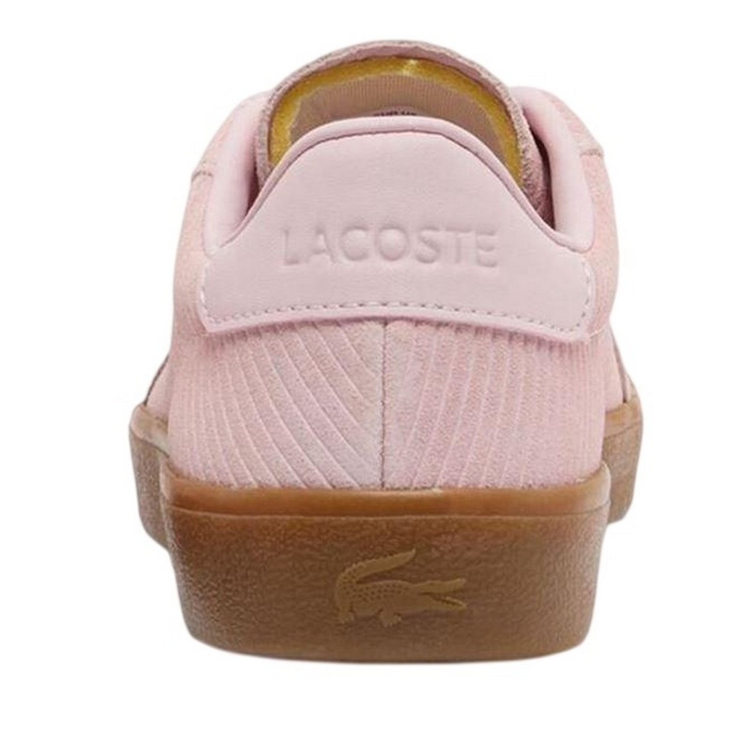 Pink - Back - Lacoste Womens-Ladies Pro Logo Leather Flat Trainers