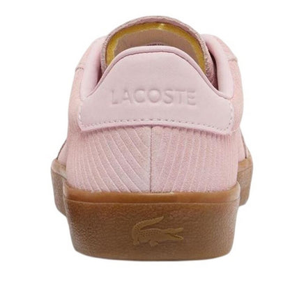 Pink - Back - Lacoste Womens-Ladies Pro Logo Leather Flat Trainers