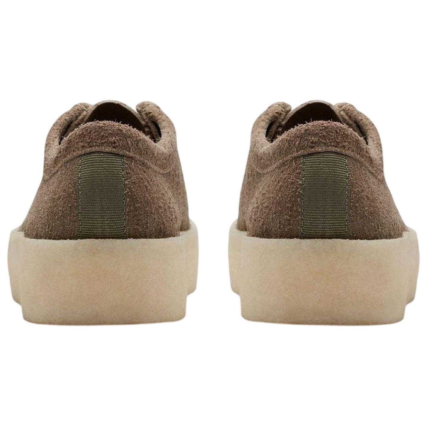 Pale Khaki - Back - Clarks Mens Wallabee Suede Moc Toe Platform Moccasins