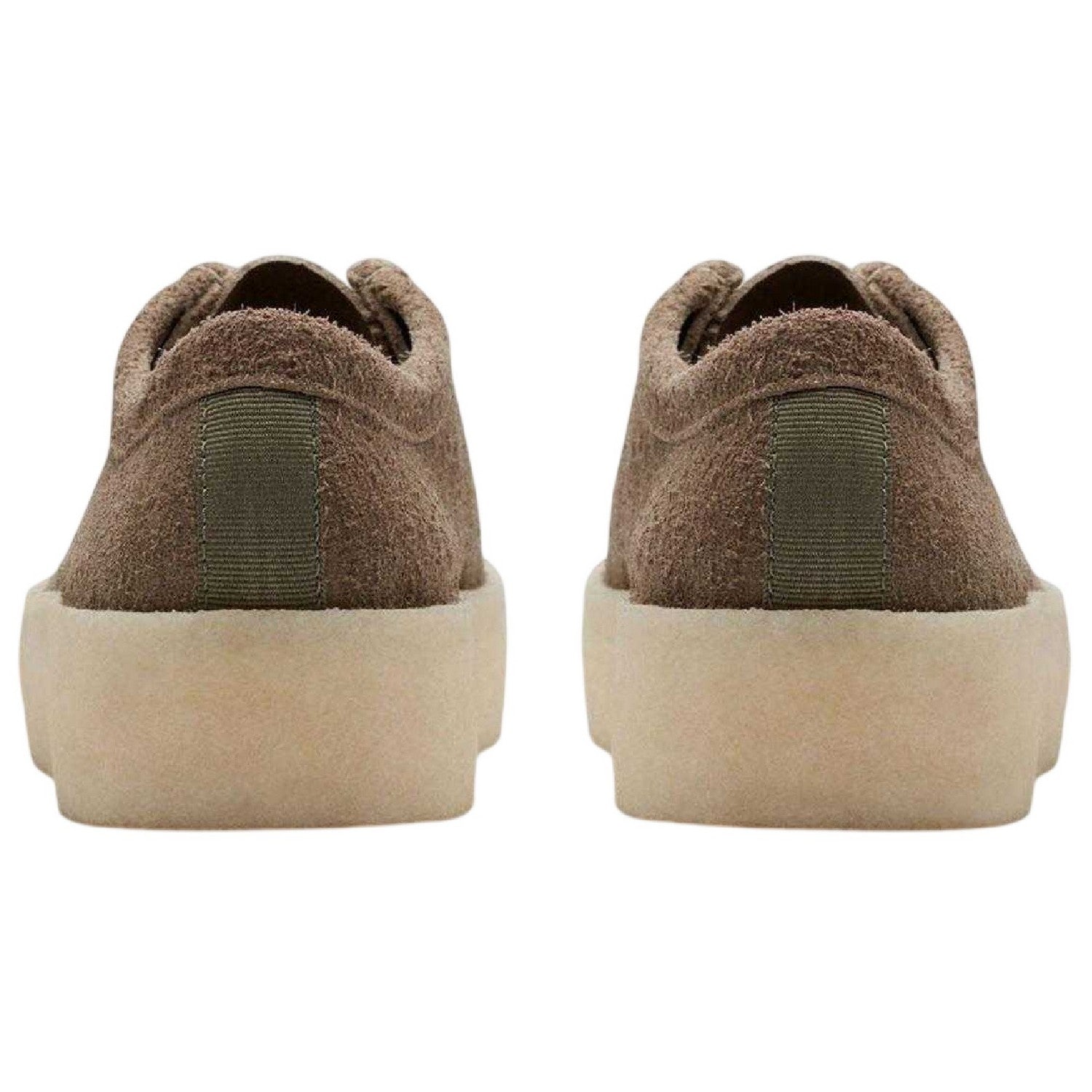 Pale Khaki - Back - Clarks Mens Wallabee Suede Moc Toe Platform Moccasins