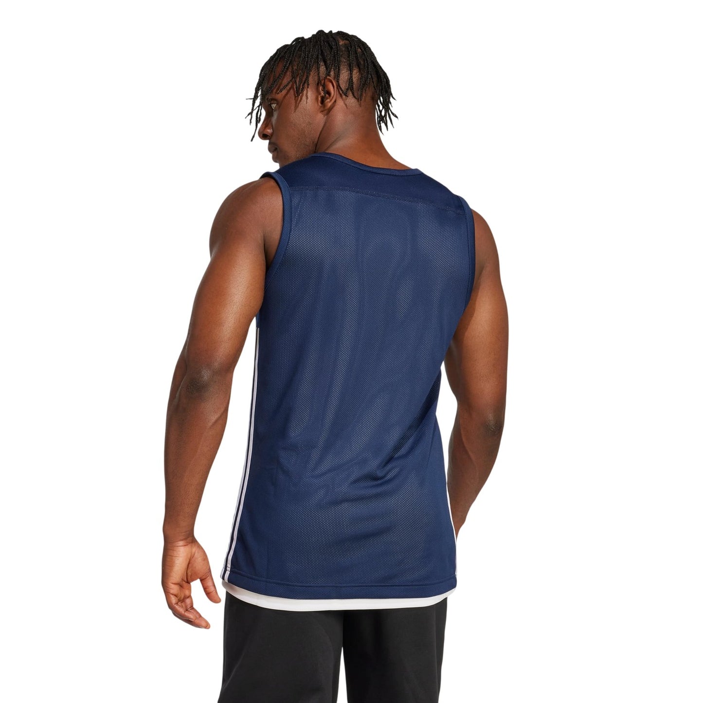 Collegiate Navy-White - Back - Adidas Mens Speed Reversible Sleeveless Basketball Jersey