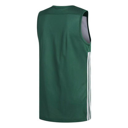Dark Green-White - Back - Adidas Mens Speed Reversible Sleeveless Basketball Jersey
