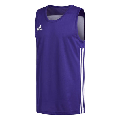 Purple-White - Front - Adidas Mens Speed Reversible Sleeveless Basketball Jersey