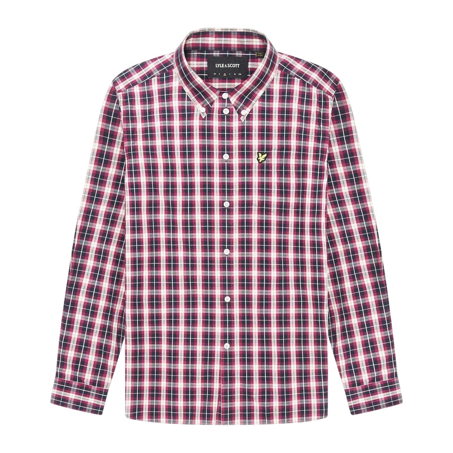 Navy - Front - Lyle & Scott Mens Checked Poplin Long-Sleeved Shirt