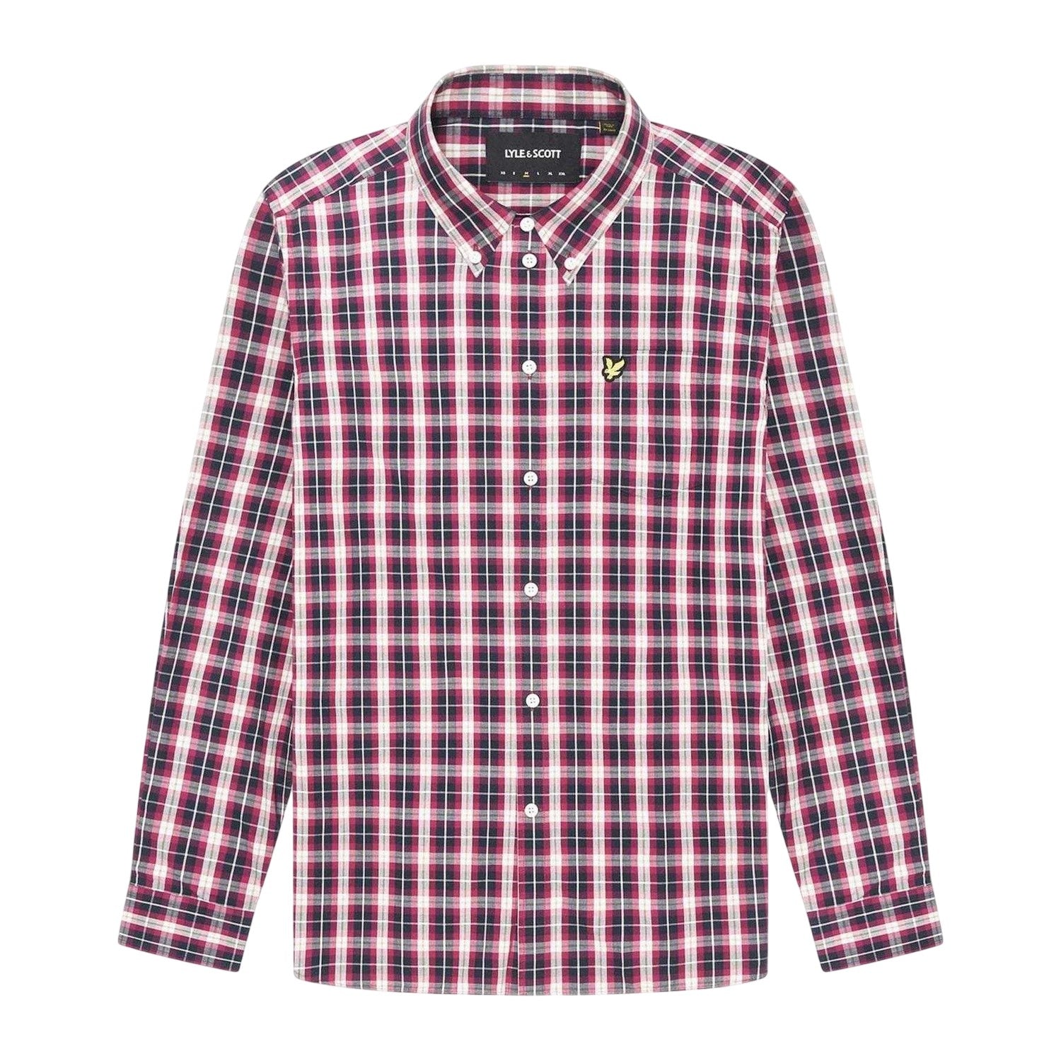 Navy - Front - Lyle & Scott Mens Checked Poplin Long-Sleeved Shirt