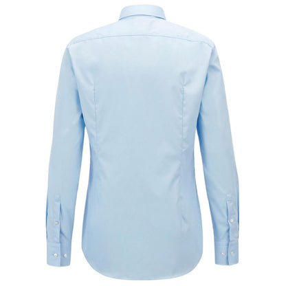 Blue - Back - Boss Mens Eliott Regular Shirt