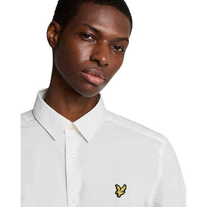 White - Side - Lyle & Scott Mens Regular Long-Sleeved Shirt
