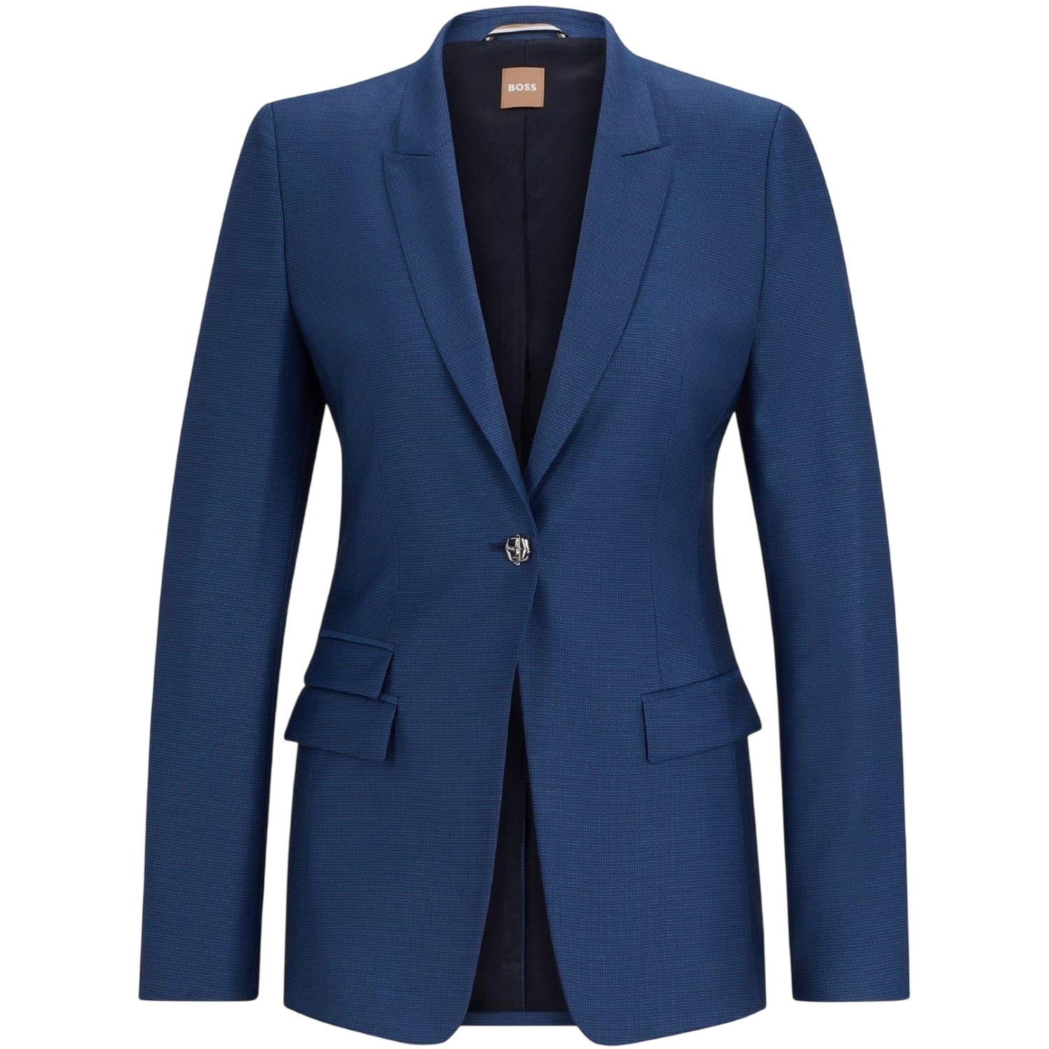 Blue - Front - Boss Womens-Ladies Single-Breasted Slim Blazer