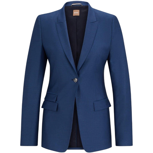 Blue - Front - Boss Womens-Ladies Single-Breasted Slim Blazer