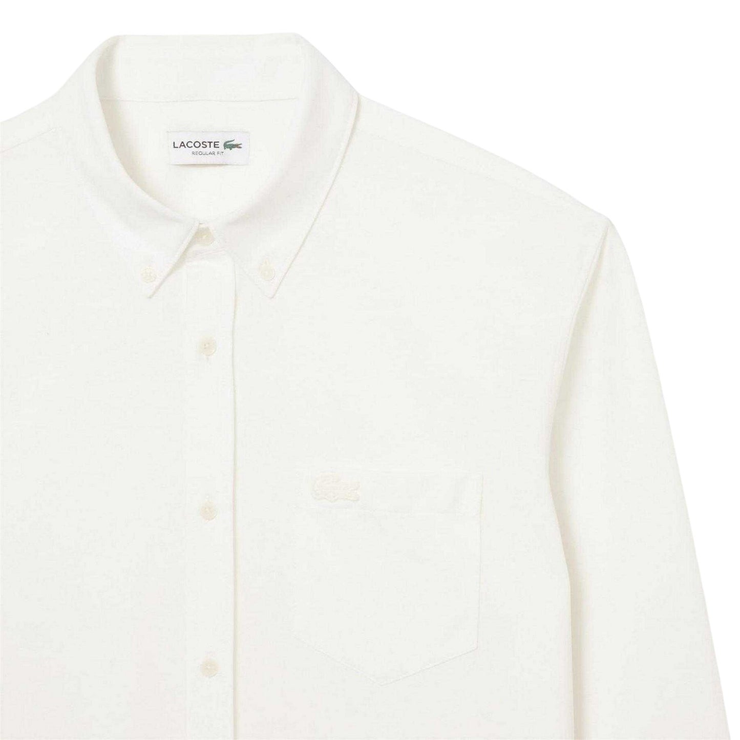 Cream - Side - Lacoste Mens Cotton Jersey Regular Shirt