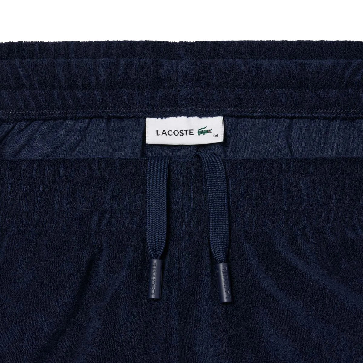 Blue - Side - Lacoste Womens-Ladies Terrycloth Contrast Detail Shorts