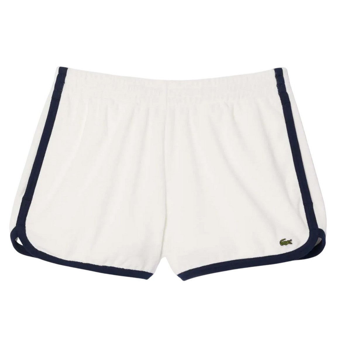 Cream - Front - Lacoste Womens-Ladies Terrycloth Contrast Detail Shorts