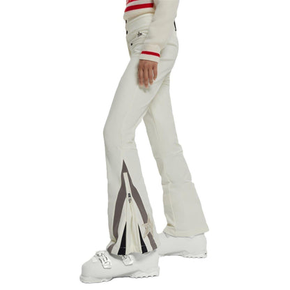 White - Side - Boss Womens-Ladies Zip Pocket Flared Colour Block Ski Trousers